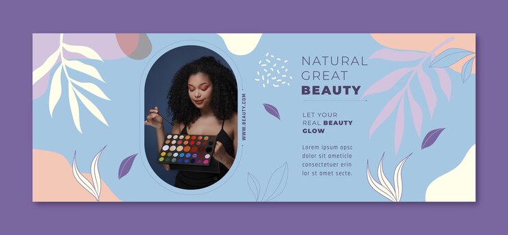 Vector gratuito portada de facebook de concepto de belleza dibujada a mano