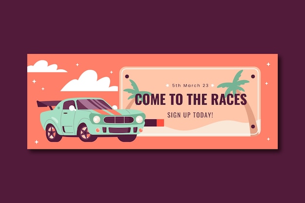 La portada de Facebook del concurso de carreras dibujado a mano