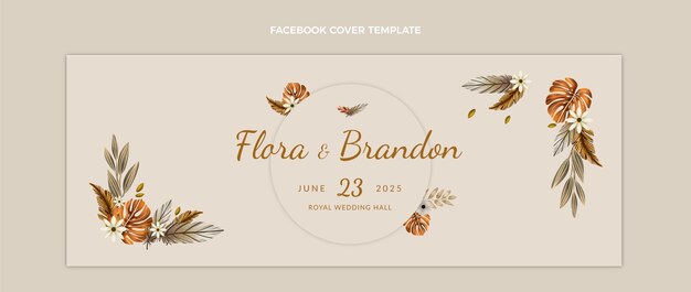 Portada de facebook de cumpleaños boho acuarela