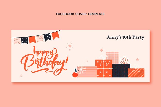 Portada de facebook de cumpleaños dibujada a mano