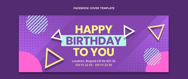 Portada de facebook de cumpleaños de semitono degradado
