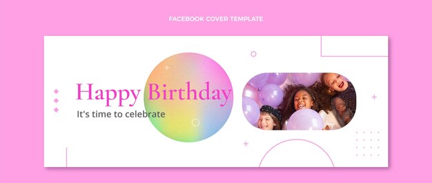 Portada de facebook de cumpleaños con textura degradada