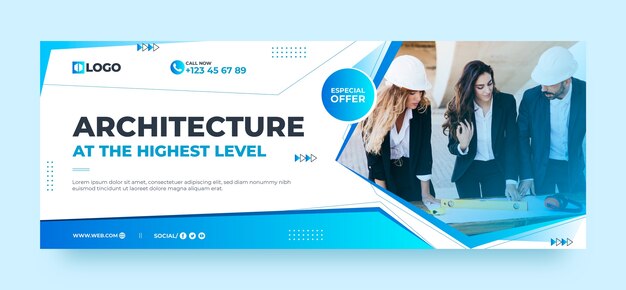Portada de facebook de desarrollo de arquitectura degradada