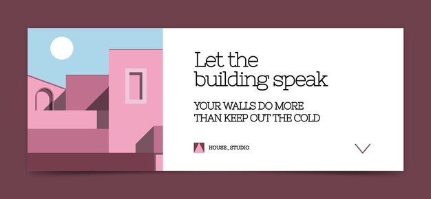 Portada de facebook de desarrollo de arquitectura de diseño plano