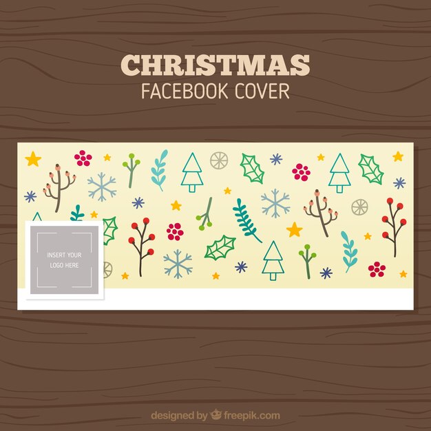 Portada de facebook de dibujos navideños 