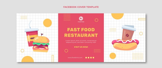 Portada de facebook de diseño plano