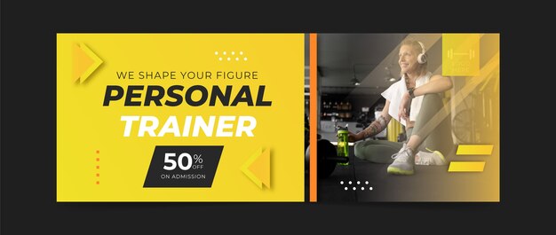Portada de facebook de entrenador personal degradado