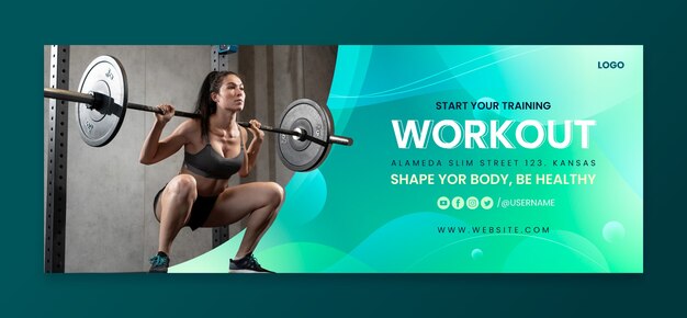 Portada de facebook de entrenador personal degradado