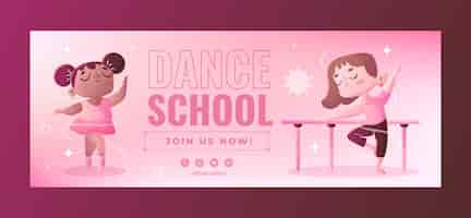 Vector gratuito portada de facebook de la escuela de baile degradado