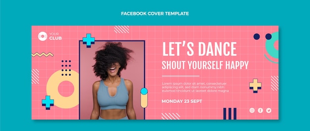 Vector gratuito portada de facebook de espectáculo de baile de diseño plano