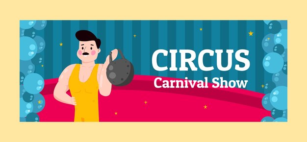 Portada de facebook de espectáculo de circo de dibujos animados