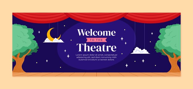 Portada de Facebook del espectáculo de teatro dibujado a mano