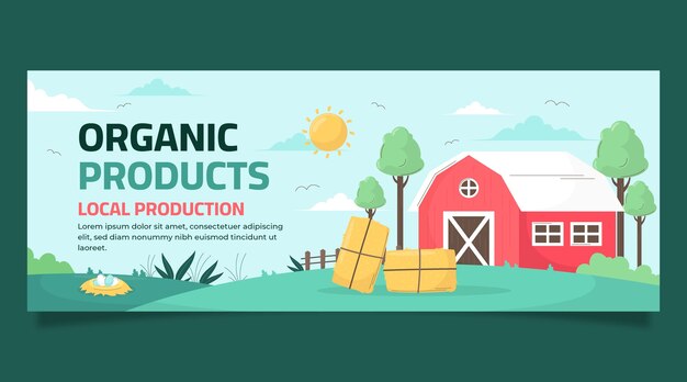 Portada de facebook de estilo de vida agrícola dibujada a mano