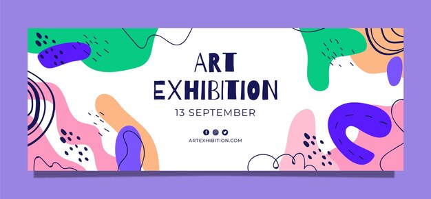 Portada de facebook de exposición de arte dibujada a mano