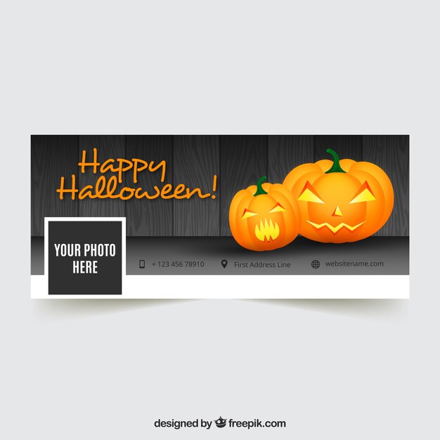 Vector gratuito portada de facebook de feliz halloween