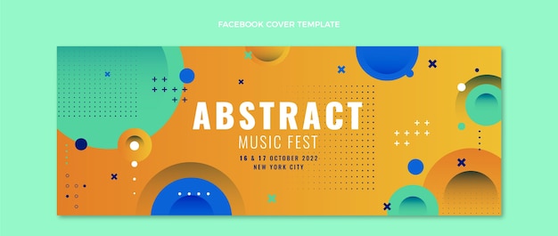 Vector gratuito portada de facebook del festival de música colorida