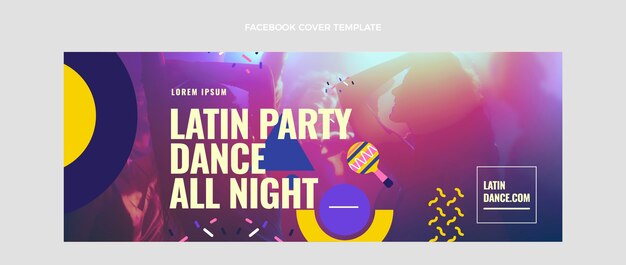 Portada de facebook de fiesta de baile latino dibujada a mano