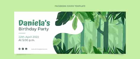 Vector gratuito portada de facebook de fiesta de cumpleaños dibujada a mano