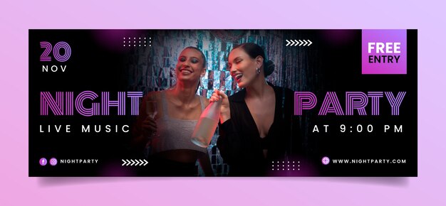 Portada de facebook de fiesta nocturna