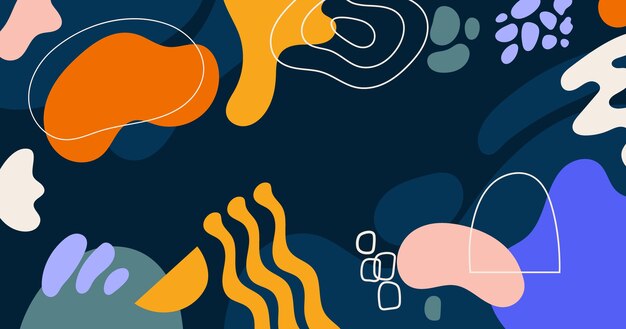 Portada de facebook de formas abstractas dibujadas a mano