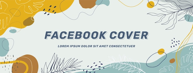 Portada de facebook de formas abstractas dibujadas a mano