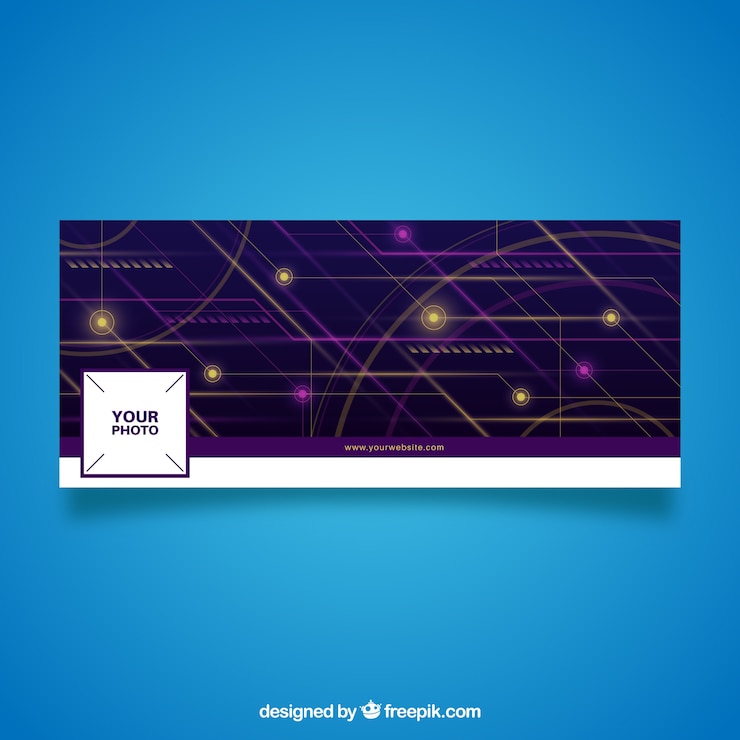 Vector gratuito portada de facebook con formas abstractas tecnológicas