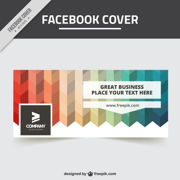 Vector gratuito portada de facebook de formas de colores en diseño plano