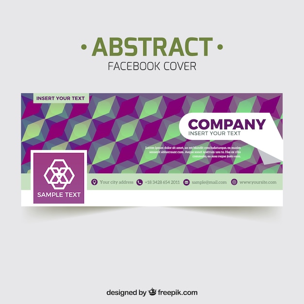 Portada de facebook geométrica de empresa 