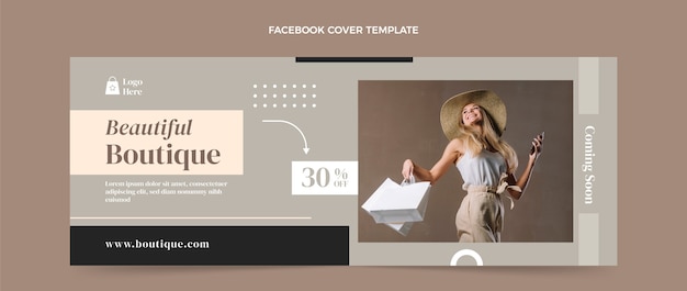 Vector gratuito portada de facebook hermosa boutique de diseño plano