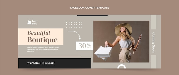 Portada de facebook hermosa boutique de diseño plano