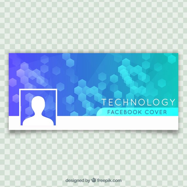 Portada de facebook con hexágonos 