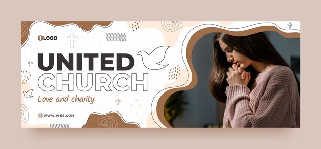 Portada de facebook de iglesia cristiana dibujada a mano