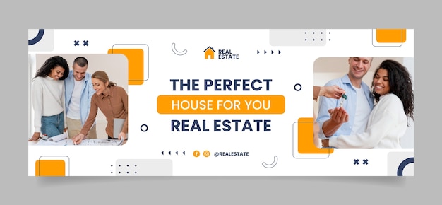 Portada de facebook inmobiliaria de diseño plano