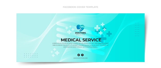 Vector gratuito portada de facebook médica degradada