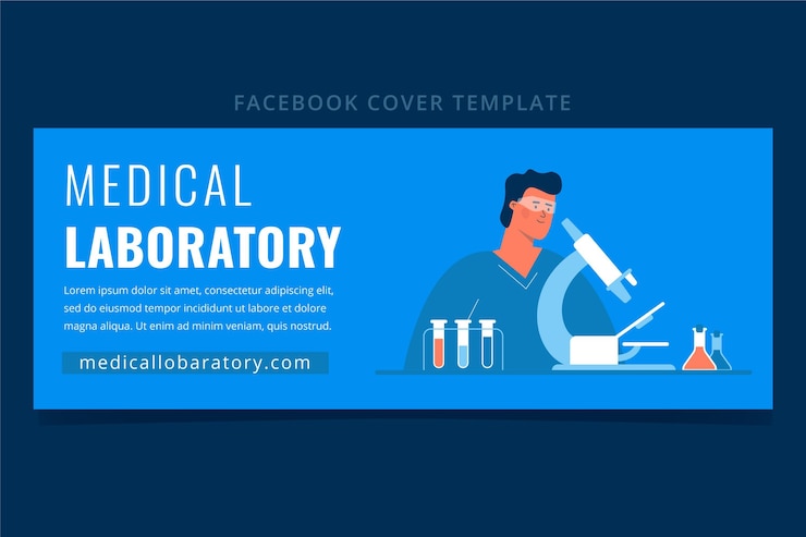 Vector gratuito portada de facebook médica de diseño plano