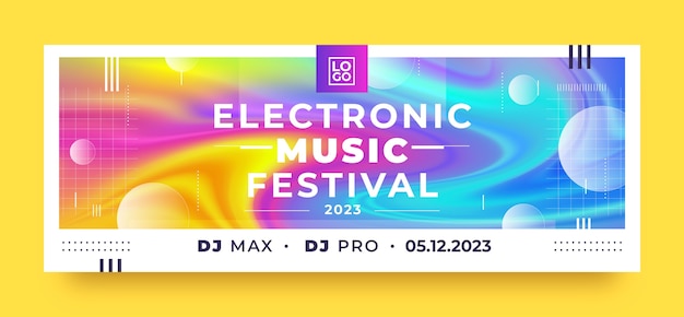 Portada de facebook de música electrónica abstracta