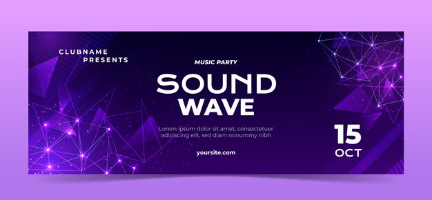 Portada de facebook de música electrónica degradada