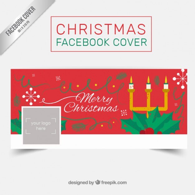 Portada de facebook navideña de candelabro