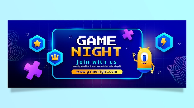 Vector gratuito la portada de facebook de la noche del juego