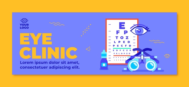 Vector gratuito portada de facebook de oftalmólogo minimalista de diseño plano