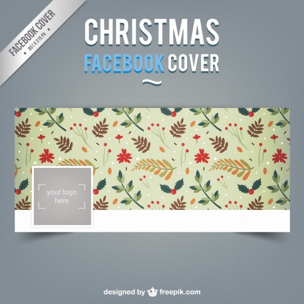 Portada de Facebook de ornamentos de Navidad
