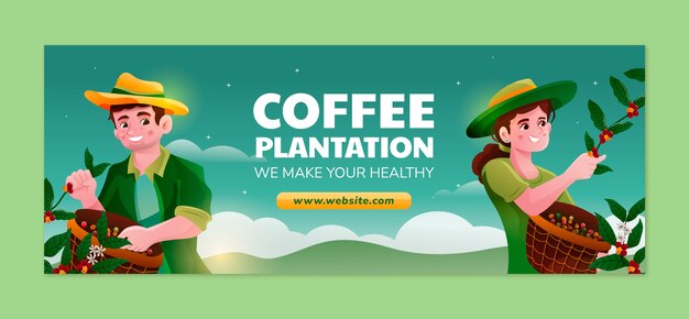 Portada de facebook de la plantación de café degradado