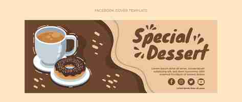 Vector gratuito portada de facebook de postre especial de diseño plano