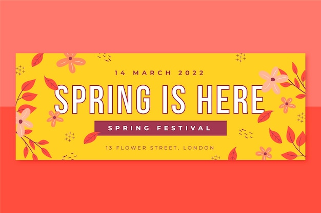 Vector gratuito portada de facebook de primavera minimalista floral