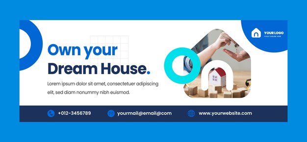 Portada de facebook de proyecto inmobiliario de diseño plano