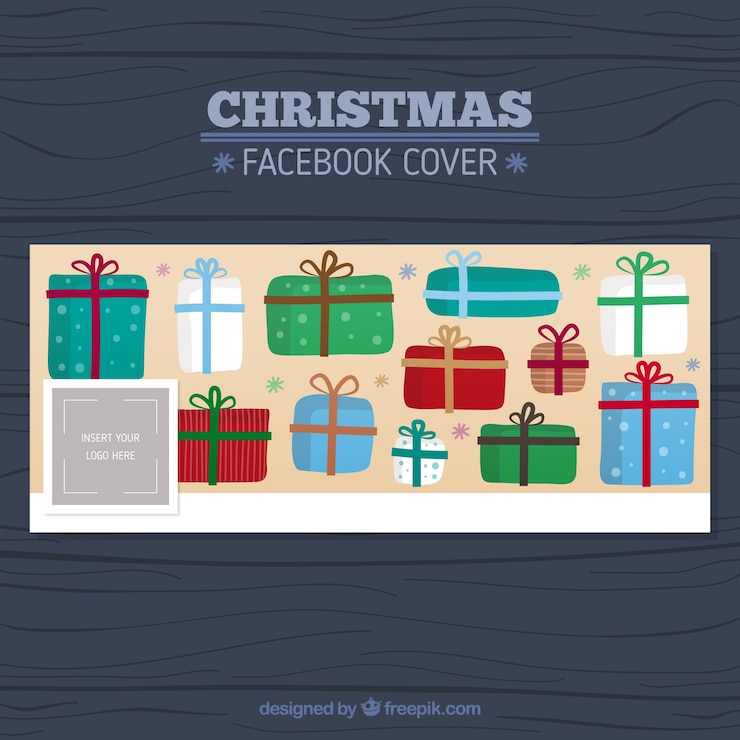 Vector gratuito portada de facebook de regalos de navidad 