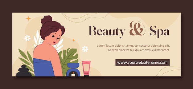 Vector gratuito portada de facebook de salón de belleza dibujada a mano