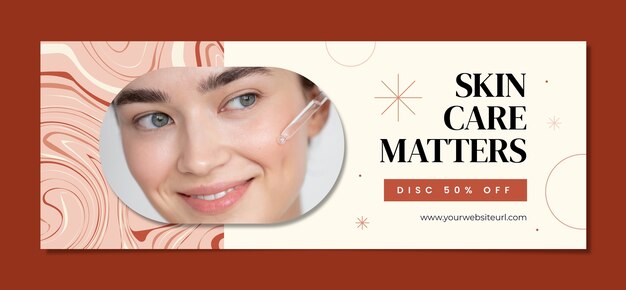 Portada de facebook de salón de belleza de diseño plano