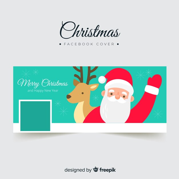Portada facebook santa claus plano