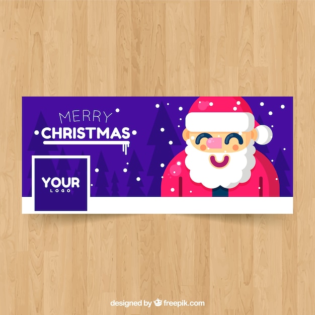 Vector gratuito portada de facebook con santa claus